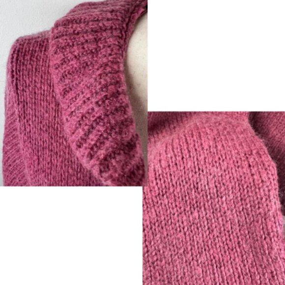 KIABI WOMAN Fuchsia Pink Purple Ruffle Wool Mohair Blend Cardigan Sweater Size L - Picture 13 of 15